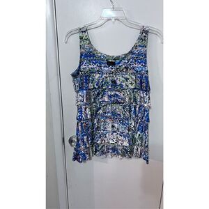 MELY NEW YORK RUFFLE TANK WOMENS SIZE M